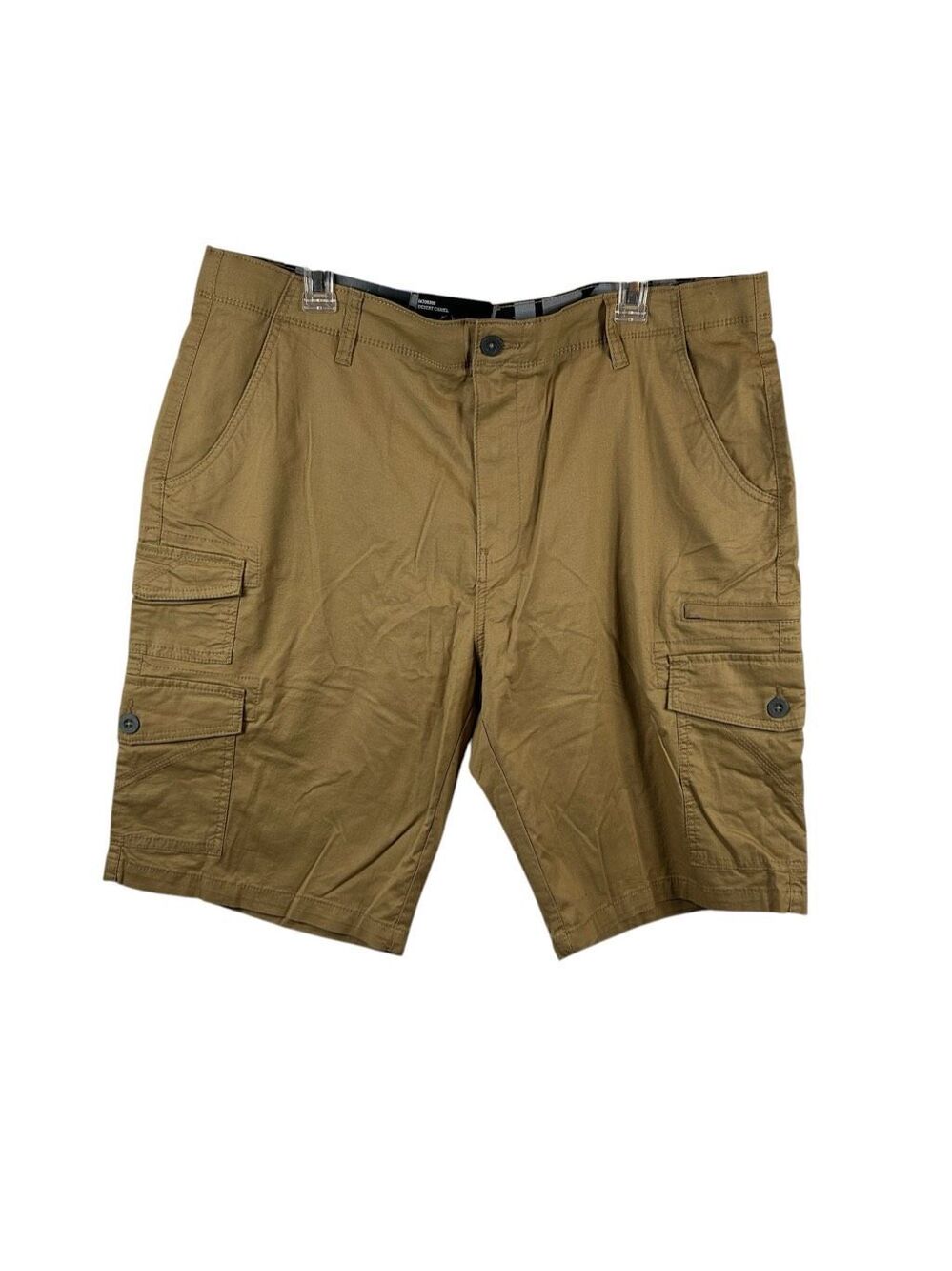 Iron Co Mens Twill Cargo Shorts Size 38 NWT Desert Camel Casual Classic